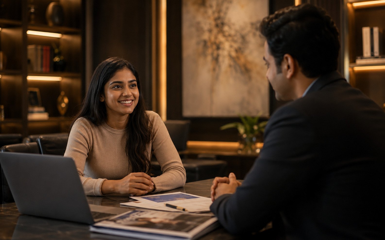 Indian student contacting study abroad counsellor